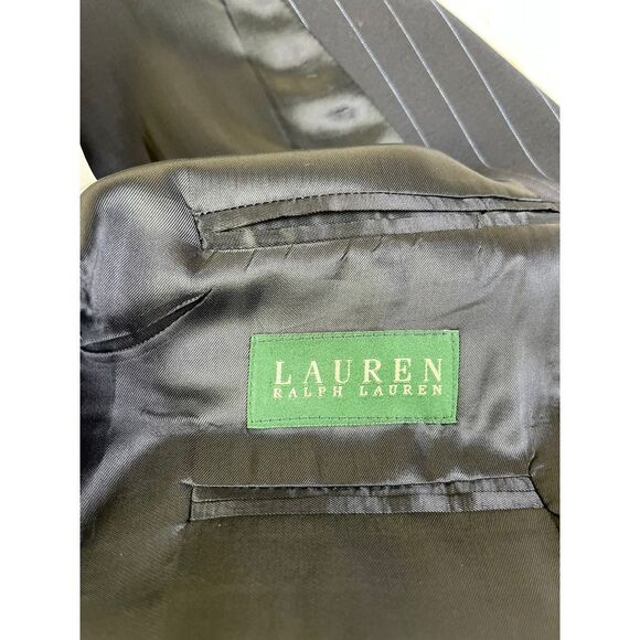 Lauren Ralph Lauren Pinstripe Wool Suit Jacket Blazer Classic Business Formal 44 - Picture 2 of 5